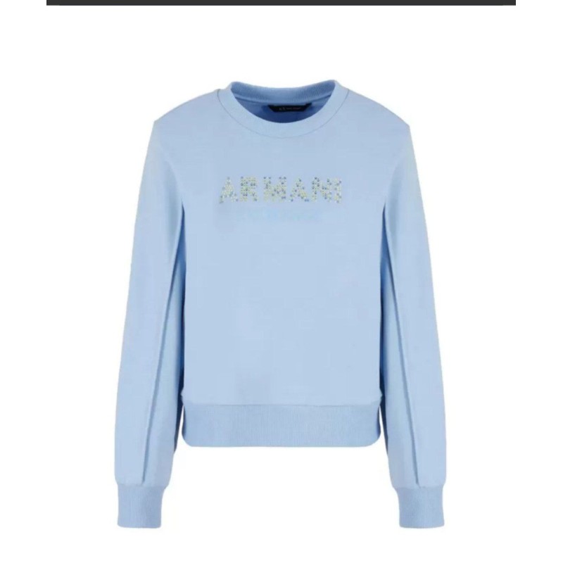 Armani Exchange Felpa girocollo - Azzurro 3DYM32 YJFEZ