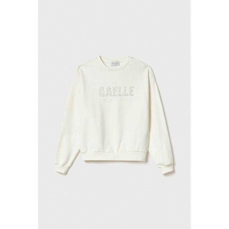 Gaëlle Paris Felpa Paricollo Con Logo Off White -GAABW01273_PTTF0019_GEN_BI02