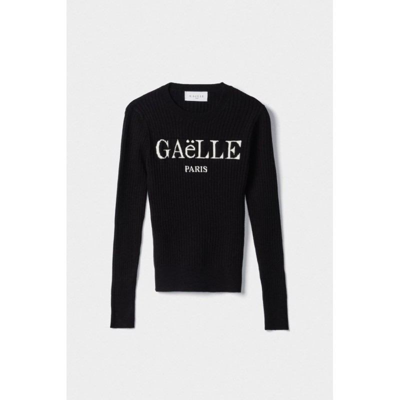 Gaëlle Paris Pullover Con Logo Boucler Nero -  GAABW00955_MBFI0001