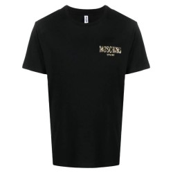 Love Moschino T-shirt con logo oro - Nero v3a0706
