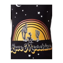 Love Moschino T-shirt stampa notturna - Nero W4H6501E1951