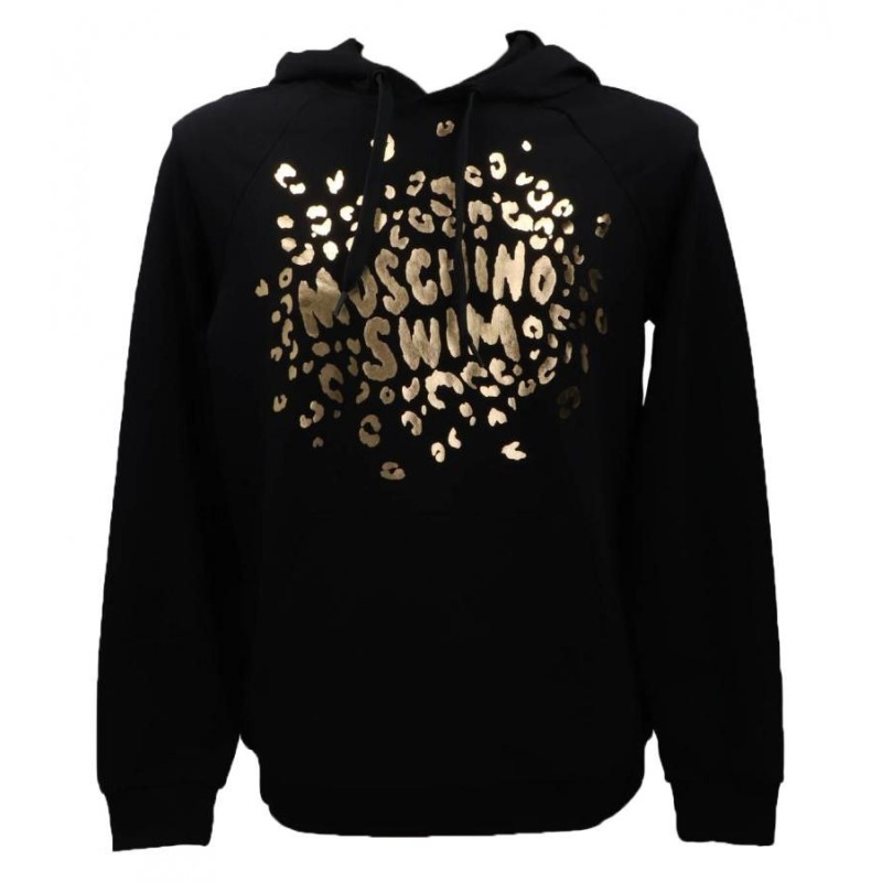 Love Moschino Felpa con cappuccio - Nero animalier V3A1703 9406